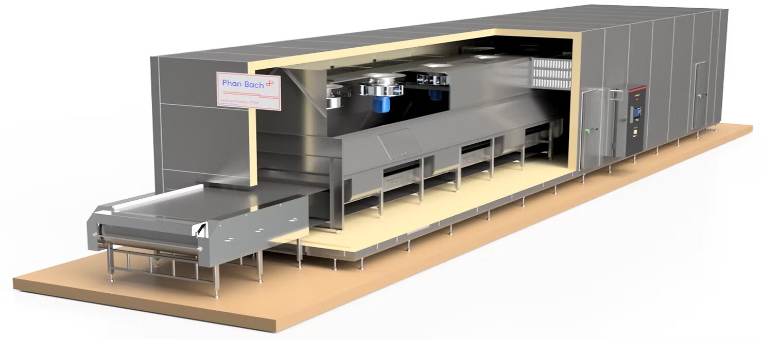 Industrial IQF Freezer System for Seafood and Vegetables